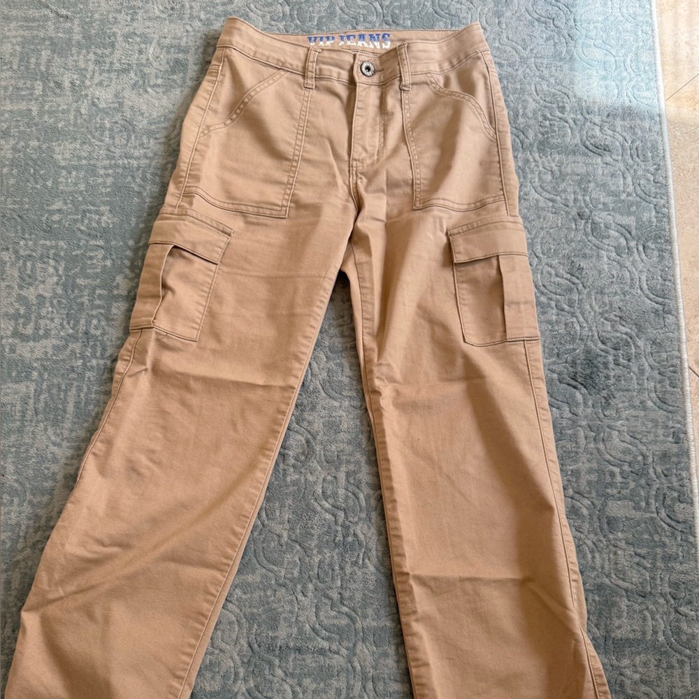 VIP Beige Jeans with Blue Logo